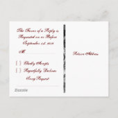 Cartes postales RSVP de mariage (Dos)