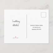 Cartes postales rsvp de mariage à réponse simple (Dos)