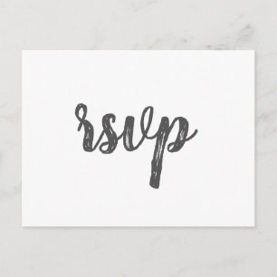 Cartes postales rsvp de mariage gris simple