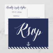 Cartes Postales RSVP De Mariage Nautique Avec Des (Devant / Derrière)