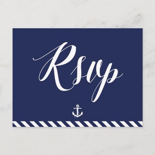 Cartes Postales RSVP De Mariage Nautique Avec Des (Devant)