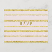 Cartes Postales RSVP De Mariage Rose Avec Effet Fo (Devant)