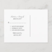 Cartes postales RSVP de mariage rose bijou (Dos)