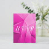 Cartes postales RSVP de mariage rose bijou (Debout devant)