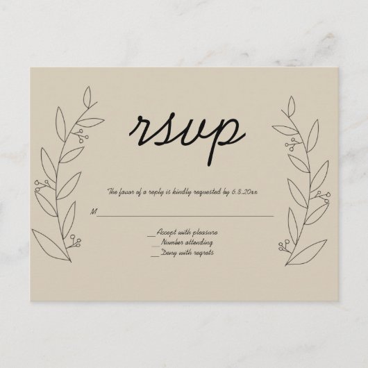 Cartes postales rsvp de mariage rustique avec cour (Devant)
