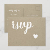 Cartes postales RSVP de mariage rustique du coeur (Devant / Derrière)