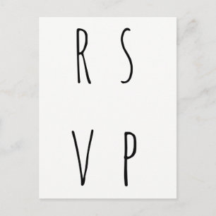 Cartes postales rsvp de mariage simples modernes