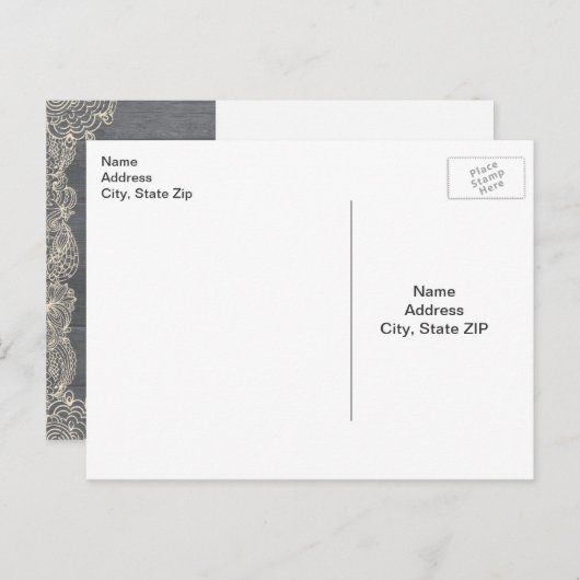 Cartes postales RSVP de Mason Jar Rustique inversé (Devant / Derrière)