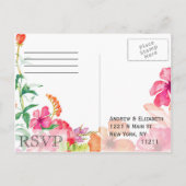 Cartes postales RSVP du Jardin d'aquarelle rose-or (Dos)