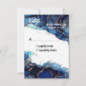 Cartes postales RSVP en cuivre et Agate bleu (Devant)
