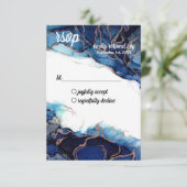 Cartes postales RSVP en cuivre et Agate bleu (Debout devant)