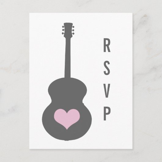 Cartes postales RSVP Gris/Rose (Devant)