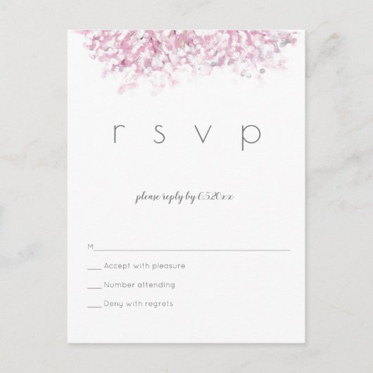 Cartes postales rsvp mariage en fleurs de cerisier (Devant)