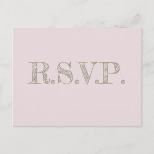 Cartes postales rsvp mariage moderne en or rose