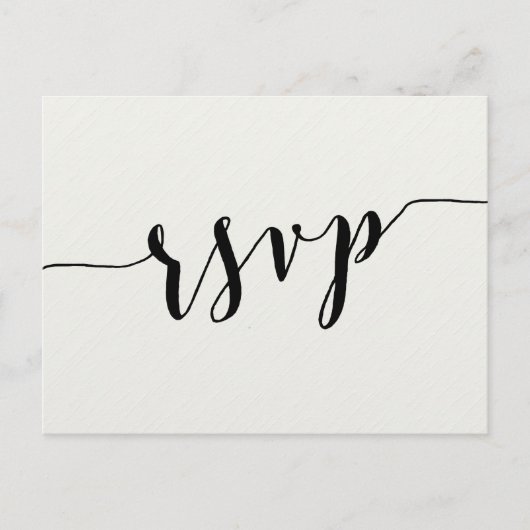 Cartes postales RSVP Noir Et Blanc Calligraphie Ma (Devant)