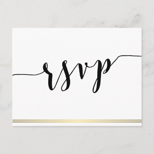Cartes Postales RSVP Noir Et Blanc Gold Lines (Devant)