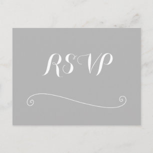 Cartes postales RSVP personnalisées Elegant Grey W