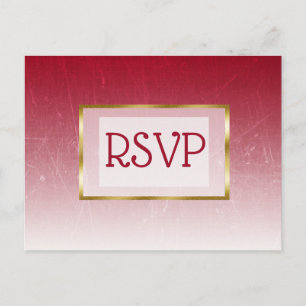 Cartes postales RSVP pour mariage dégradé rouge et