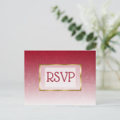 Cartes postales RSVP pour mariage dégradé rouge et (Debout devant)