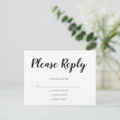 Cartes postales rsvp pour mariage en script simple (Debout devant)
