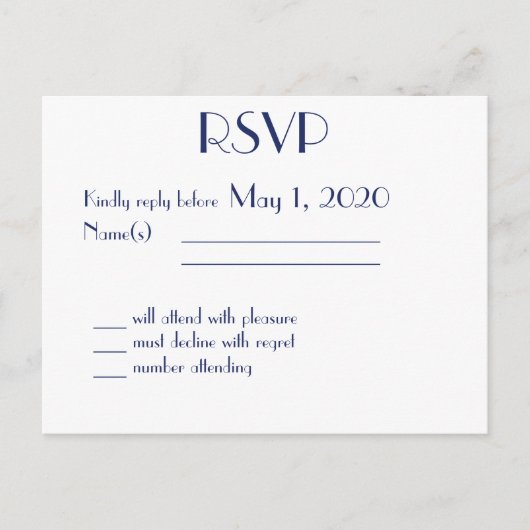 Cartes postales RSVP pour mariage nautique blanc (Devant)
