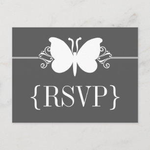 Cartes postales RSVP pour papillon au charbon