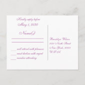 Cartes postales RSVP Radiant Orchid Wedding (Dos)