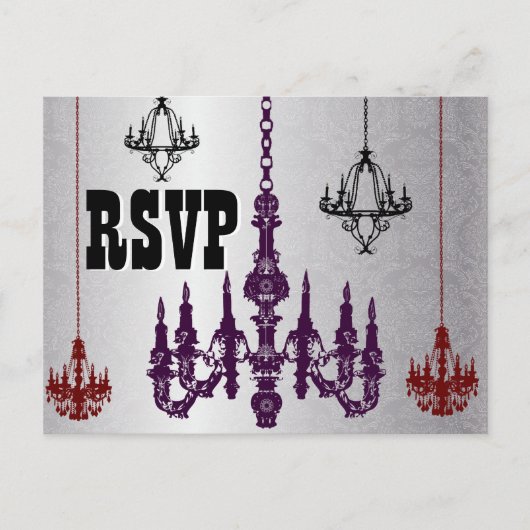 Cartes postales RSVP Red, Purple et Silver (Devant)