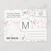 Cartes postales RSVP rose Gold et Peinture (Dos)