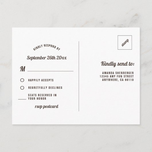 Cartes postales RSVP Sunflower Burlap and Lace Wed (Dos)