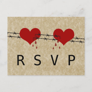 Cartes postales RSVP Tatouage Barbed Wire Hearts