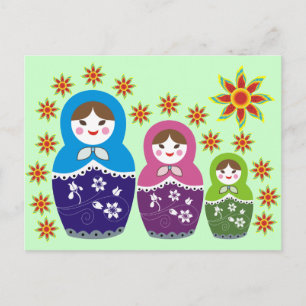 Cartes postales russes Matryoshka Dolls