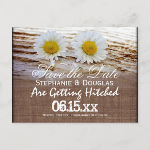 Cartes postales 'Rustic Daisies Burlap' pour annon