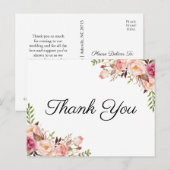Cartes postales Rustique rose Mariage (Devant / Derrière)