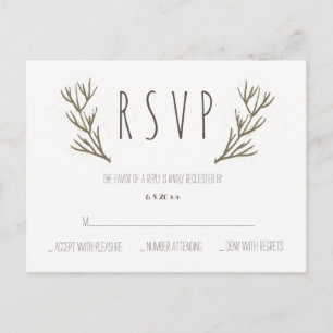Cartes postales rustiques de rsvp de mariage de
