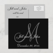 Cartes postales 'Sauver la date' avec monogramme (Devant / Derrière)