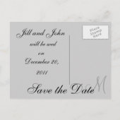 Cartes postales 'Sauver la date' avec monogramme (Dos)