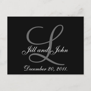 Cartes postales 'Sauver la date' avec monogramme