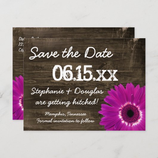 Cartes postales "Save the Date" avec Marguerite Vi (Devant / Derrière)