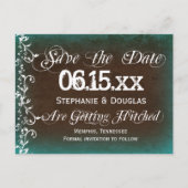 Cartes postales "Save the Date" marron turquoise r (Devant)