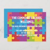 Cartes postales scolaires Pièces de Puzzle (Devant / Derrière)