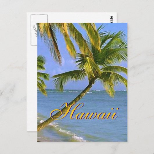 Cartes postales Script de palmiers hawaïens (Devant / Derrière)