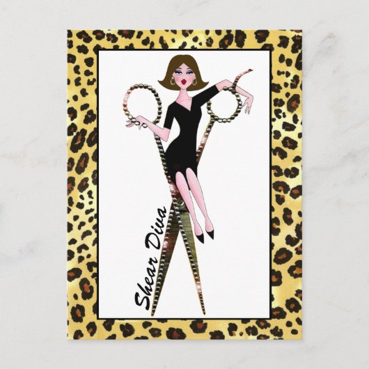 Cartes postales Shear Diva (avec cheveux foncés) (Devant)