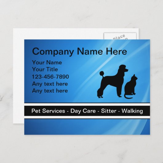 Cartes postales simples pour les professionnels (Devant / Derrière)