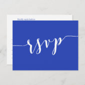 Cartes postales simples Royal Blue Wedding RSVP (Devant / Derrière)