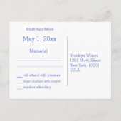 Cartes postales simples Royal Blue Wedding RSVP (Dos)