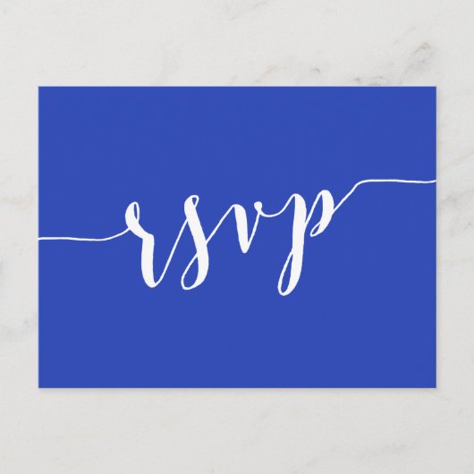 Cartes postales simples Royal Blue Wedding RSVP (Devant)