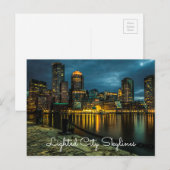 Cartes postales Skylines de ville éclairées (Devant / Derrière)