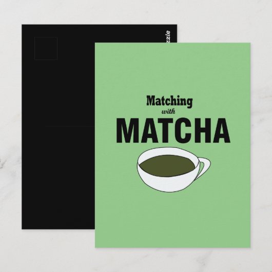 Cartes postales sur le thé vert Matcha (Devant / Derrière)