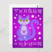 Cartes postales Taurus Zodiac Purple (Devant / Derrière)